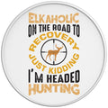 ELKAHOLIC ON THE ROAD TO RECOVERY WHITE TIRE COVER