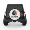EMBRACE NEURODIVERSITY PEARL  WHITE CARBON FIBER TIRE COVER