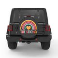 END THE STIGMA PEARL  WHITE CARBON FIBER TIRE COVER