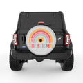 END THE STIGMA SILVER CARBON FIBER TIRE COVER