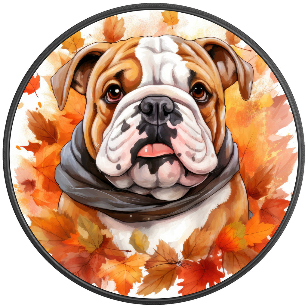 ENGLISH BULLDOG FALL BLACK CARBON FIBER TIRE COVER