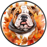 ENGLISH BULLDOG FALL BLACK TIRE COVER