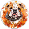 ENGLISH BULLDOG FALL WHITE TIRE COVER