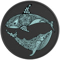 ENTANGLED WHALE AND SHARK BLACK CARBON FIBER TIRE COVER