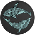 ENTANGLED WHALE AND SHARK BLACK TIRE COVER