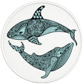ENTANGLED WHALE AND SHARK BLACK TIRE COVER