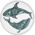 ENTANGLED WHALE AND SHARK WHITE TIRE COVER