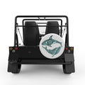ENTANGLED WHALE AND SHARK WHITE CARBON FIBER TIRE COVER FOR MOKE