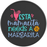 ESTA MAMACITA NEEDS A MARGARITA BLACK CARBON FIBER TIRE COVER