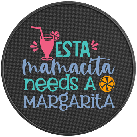 ESTA MAMACITA NEEDS A MARGARITA BLACK CARBON FIBER TIRE COVER