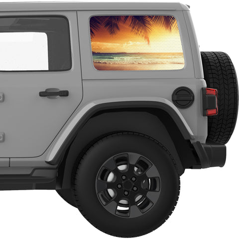 EVENING SEA VIEW QUARTER WINDOW DECAL FITS 2018+ JEEP WRANGLER 4 DOOR HARD TOP JLU