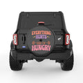 EVERYTHING HURTS AND IM HUNGRY BLACK CARBON FIBER TIRE COVER