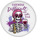 EXPENSIVE DIFFICULT TALKS BACK WHITE TIRE COVER