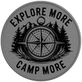 EXPLORE MORE CAMP MORE SILVER CARBON FIBER TIRE COVER