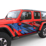 ELECTRIC SHOCKWAVE BODY GRAPHIC DECAL FITS 2018+ JEEP WRANGLER 4 DOOR JLU