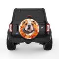 ENGLISH BULLDOG FALL BLACK TIRE COVER