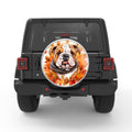 ENGLISH BULLDOG FALL BLACK TIRE COVER