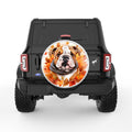 ENGLISH BULLDOG FALL PEARL  WHITE CARBON FIBER TIRE COVER
