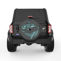 ENTANGLED WHALE AND SHARK BLACK CARBON FIBER TIRE COVER