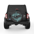ENTANGLED WHALE AND SHARK BLACK TIRE COVER