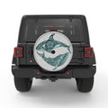 ENTANGLED WHALE AND SHARK WHITE TIRE COVER