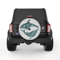 ENTANGLED WHALE AND SHARK SILVER CARBON FIBER TIRE COVER