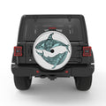 ENTANGLED WHALE AND SHARK SILVER CARBON FIBER TIRE COVER