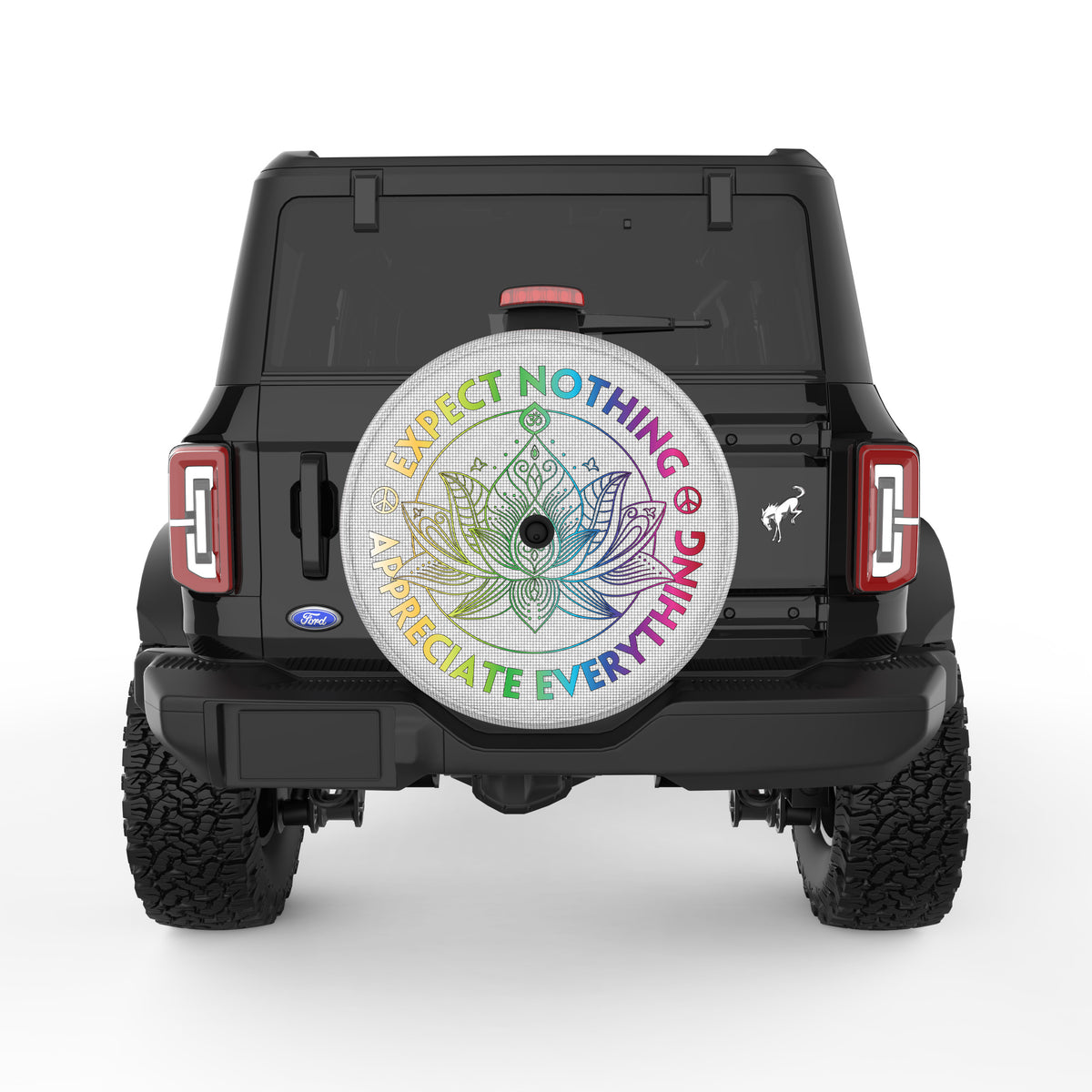 Expect Nothing Appreciate Everything Lotus Flower Tire Cover For Jeep ...