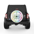 EXPECT NOTHING APPRECIATE EVERYTHING LOTUS FLOWER WHITE TIRE COVER