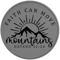FAITH CAN MOVE MOUNTAINS SILVER CARBON FIBER TIRE COVER