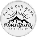 FAITH CAN MOVE MOUNTAINS WHITE TIRE COVER