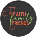 FAITH FAMILY FRIENDS BLACK CARBON FIBER TIRE COVER
