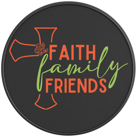 FAITH FAMILY FRIENDS PEARL  WHITE CARBON FIBER TIRE COVER