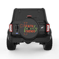 FAITH FAMILY FRIENDS BLACK TIRE COVER