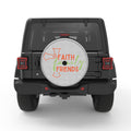 FAITH FAMILY FRIENDS WHITE TIRE COVER