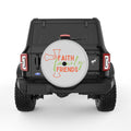 FAITH FAMILY FRIENDS SILVER CARBON FIBER TIRE COVER