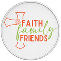 FAITH FAMILY FRIENDS WHITE TIRE COVER