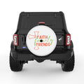 FAITH FAMILY FRIENDS WHITE TIRE COVER