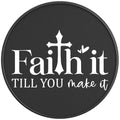 FAITH IT TILL YOU MAKE IT BLACK CARBON FIBER TIRE COVER