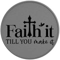 FAITH IT TILL YOU MAKE IT SILVER CARBON FIBER TIRE COVER