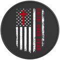 FAITH OVER FEAR AMERICAN FLAG BLACK CARBON FIBER TIRE COVER