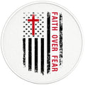 FAITH OVER FEAR AMERICAN FLAG BLACK TIRE COVER