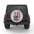 FAITH OVER FEAR AMERICAN FLAG WHITE TIRE COVER