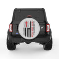 FAITH OVER FEAR AMERICAN FLAG SILVER CARBON FIBER TIRE COVER