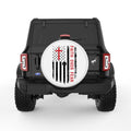 FAITH OVER FEAR AMERICAN FLAG WHITE TIRE COVER