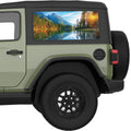FALL SUNSET LAKE LANDSCAPE QUARTER WINDOW DECAL FITS 2018+ JEEP WRANGLER 2 DOOR HARD TOP JL