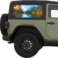 FALL SUNSET LAKE LANDSCAPE QUARTER WINDOW DECAL FITS 2011-2018 JEEP WRANGLER 2 DOOR HARD TOP JK