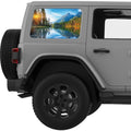 FALL SUNSET LAKE LANDSCAPE QUARTER WINDOW DECAL FITS 2011-2018 JEEP WRANGLER 4 DOOR HARD TOP JKU