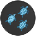 FAMILY OF BLUE SEA TURTLES PEARL  WHITE CARBON FIBER TIRE COVER