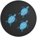 FAMILY OF BLUE SEA TURTLES BLACK TIRE COVER
